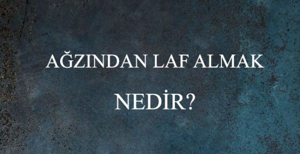 Ağzından laf almak Anlamı